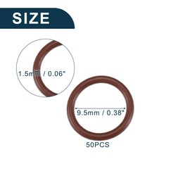 TUCKBOLD Car Universal O Ring Seal Gasket 9.5mm ID x 1.5mm CS Durable | Inside Faucet Repair Trucks Suvs Trailer Tube Sealing, Brown with Box 50pcs