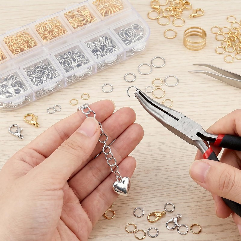 Catephe 1200 Pcs Open Jump Rings, Jump Rings for Jewelry