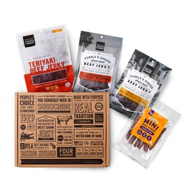 People’s Choice Beef Jerky – Box – Sweet Tooth – Sweet Set – Unique Gifts for Men – High Protein Meat Snack Sampler – Made in USA – 4 Bag Variety Pack