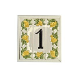 Italian Hand Painted Lemon Ceramic Tiles with the Option of Frame (Number 8)