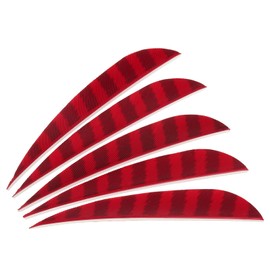 PATIKIL Shield Cut Vanes, 10 Pack 4 Inch Arrow Fletch Turkey Feather Fletch Right Wing Fletching for DIY Target Shooting, Red