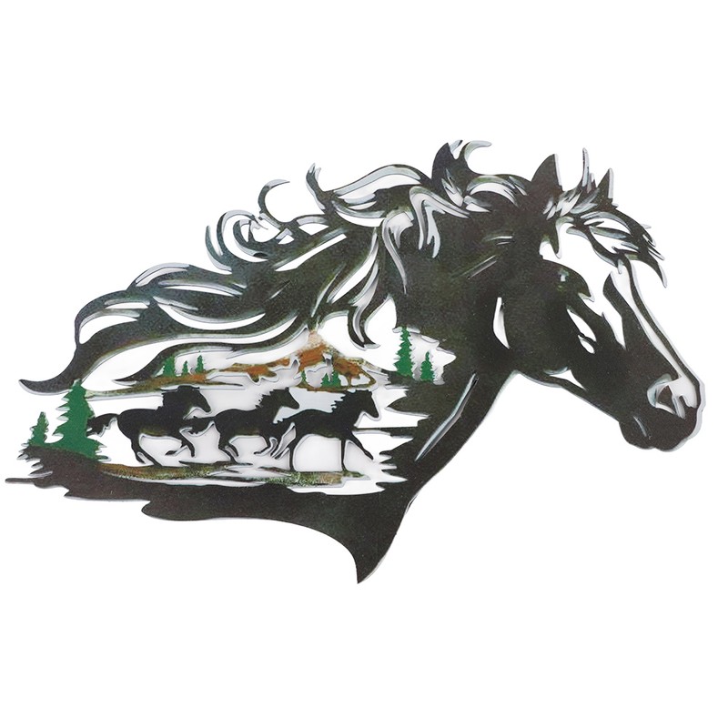 Metal Horse Silhouette Wall Art Decor Running Horses Animal Sculptures