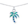 Beaux Bijoux Sterling Silver w/Created Blue Opal Palm Tree adjustable