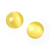 Idin Clip-on Earrings - Yellow glass with cat eye effect