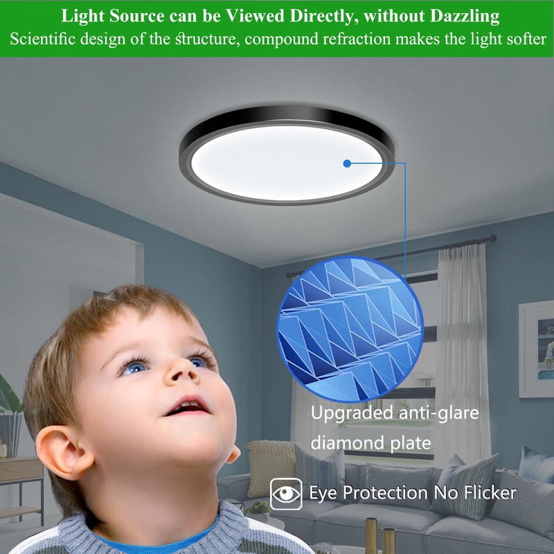 IBESTWIN 2 Pack LED Flush Mount Ceiling Light Fixture, 24W