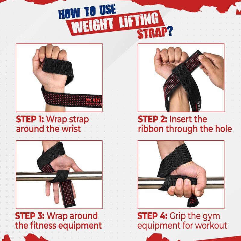 Weight Lifting Straps with Non-Slip Silicon Grip - 21 Inch,