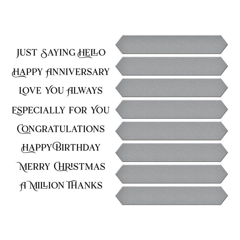Spellbinders Fancy Sentiment Strips BetterPress Press Plate, Metal
