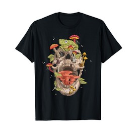 Cottagecore frog Skull Mushroom Collector Men Women Vintage T-Shirt