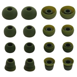 ALXCD Ear Tips for Powerbeats3 Earphone, SML 3 Sizes 6 Pair Earbud Tips & 2 Pair Double Flange Silicone Replacement Ear Tip Cushion, Fit for Beats Powerbeats 3 PB 3 [8 Pair](TRUF Green)