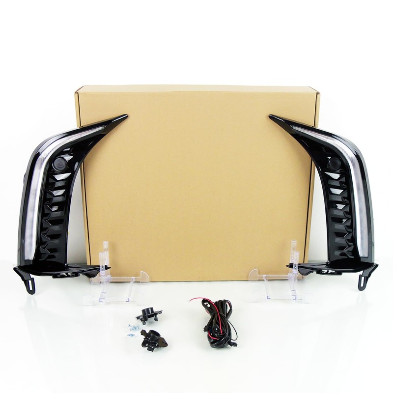 ECAHAYAKU LED Fog Light Front Bumper DRL Daytime Running With
