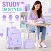 CCJPX 3Pcs Women & Girls Rolling Backpack with Bigger Wheels,