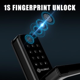 OLUMAT Keyless Entry Fingerprint Door Lock with Keypad for Home, Rental, Garage, Office and Hotel