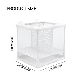 CONGGUAN Breeding Isolation with Suction Cups Aquarium Fry Hatchery Net Protect Baby Birthing Incubator for Aquarium (16 * 14 * 16CM)