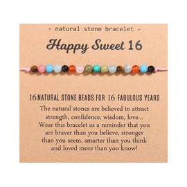 Happy 16th Birthday Gifts Sweet 16 Birthday Gifts Bracelet for Girls Daughter BFF Beads Bracelets Sweet Sixteen Birthday Gift for 16 Year Old Girl Birthday Gift Ideas Bracelet
