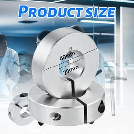 Zyiphor 6 Pieces Split Adjustment Rings 20 mm Axle Shaft Aluminium Alloy Depth Stop Rings Clamp Shaft Collar Axle Caps Shaft Locking Ring Clamping Ring with Hex Key