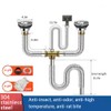 Kitchen Double Sink Downpipe Fittings, Stainless Steel | Sink Set