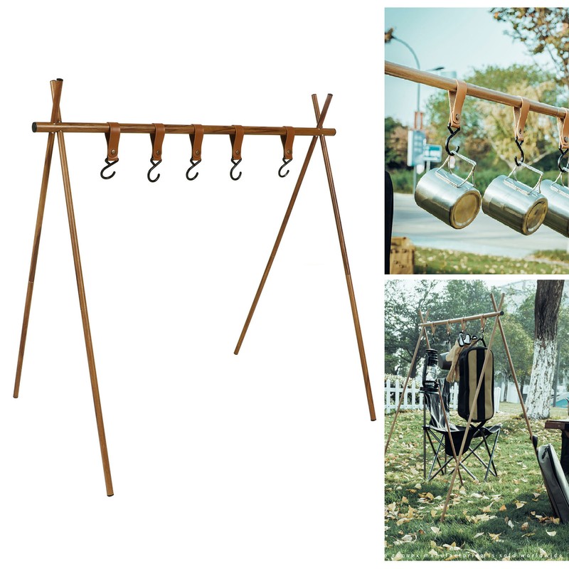 Camping Hanging Rack Portable Foldable Tripod Shelf for Light Tools