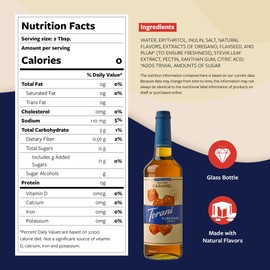 Torani Zero Sugar Puremade Syrup, Salted Caramel Flavoring for Drinks, Glass Bottle with Pump Included, 25.4 Fl Oz