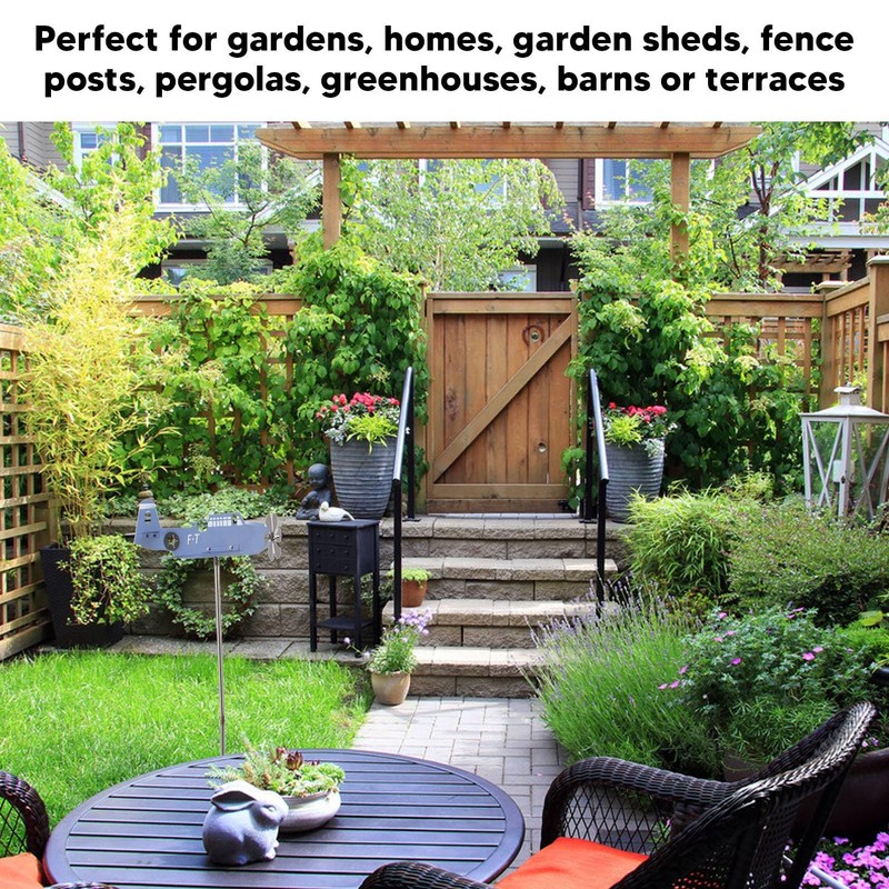 Airplane Weather Vane Iron Stainless Steel Outdoor Wind Spinner for