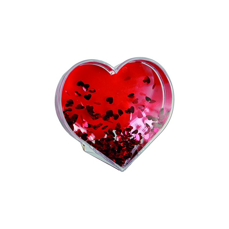 OOTB 3D Glitter Water Globe with Heart Foils, Acrylic, Transparent,