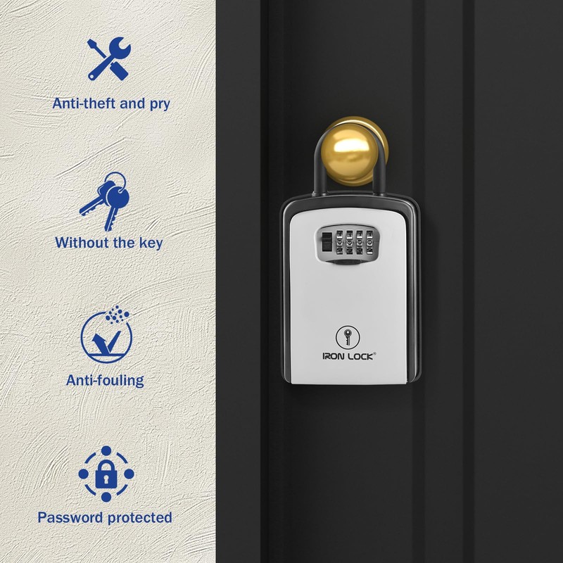 Iron Lock® XXL Key Lock Box Portable and Wall Mounted