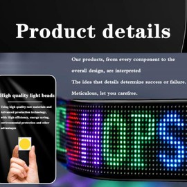 Programmable LED Panel Flexible Screen Display Animation Message Scrolling Sign APP Control for Cars, Shop, Bar, Party Festival