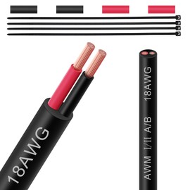 SPTDACSFP 18 Gauge Wire 2 Conductor Electrical Wire, UL2464 18 AWG Wire Stranded PVC Cord, 25FT Tinned Copper Wire Oxygen-Free Low Voltage LED Cable for LED Lamps Automotive