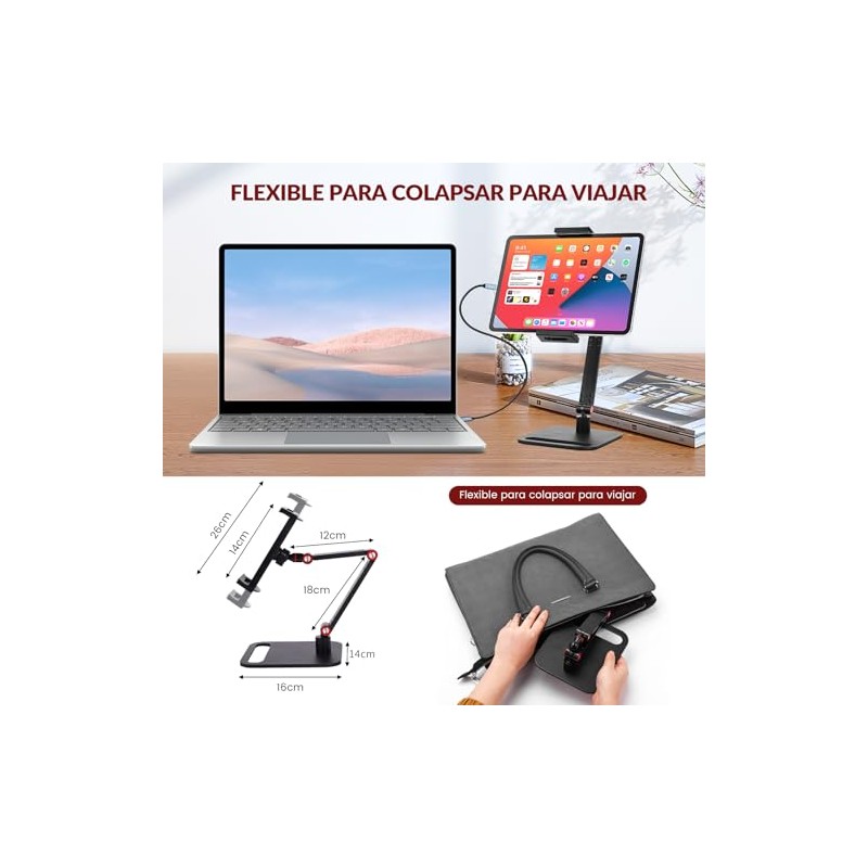 Rabbitstorm Soporte de Aluminio para Tableta, Soporte Ajustable de 360°