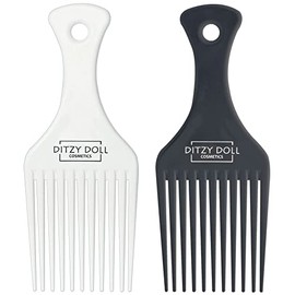 DITZY DOLL AFRO COMB 2 PACK - Smooth Anti Frizz Detangling Styling African Hair Men Women Pick Hair