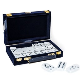Bello Games New York, Inc. Fashion Avenue Designer Double Six Two Tone Professional Jumbo Size Tournament Dominoes Set with Spinners