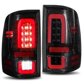 MAYELLO Black Full LED Tail Lights Brake Rear Lamps Clear Lens Blackout Style Upgrade for 2009-2018 Dodge Ram 1500 2500 3500, 2019-2024 Ram 1500 Classic, fit Factory Halogen Trims Only