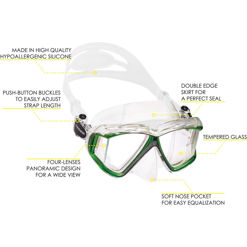 Cressi Pano 4, Clear/Lime