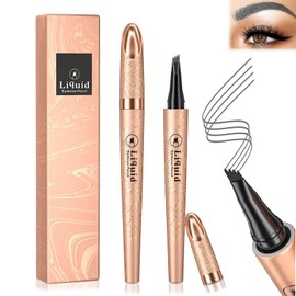 HOUSN Eyebrow Pencil, Liquid Eyebrow Pencil, Four-Point Pen Head, Waterproof and Anti-Sweat, Create Natural-Looking Eyebrows (03#Grey)