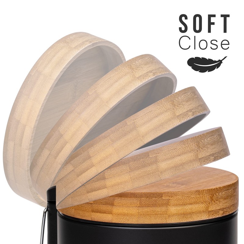 Kazai. 3L Designer Bathroom Bin | Superior Bamboo | Soft
