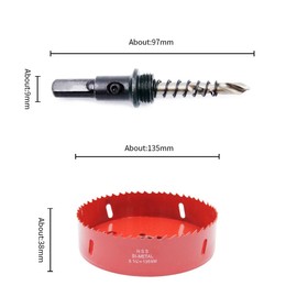 Hole Saw with Drill Adapter LAIWEI 135mm Hole Cutter for Cutting Wood, Aluminium Profiles, Plastic, Wood, Plasterboard etc.Drill Hole Diameter(5-5/16")