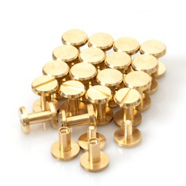 Chicago Screws 20-Piece Set 10×4×8mm Brass Screws Concho Bag Belt Rivet Studs Parts Rivet Studs Screw-Type Leather Craft DIY Handmade Parts