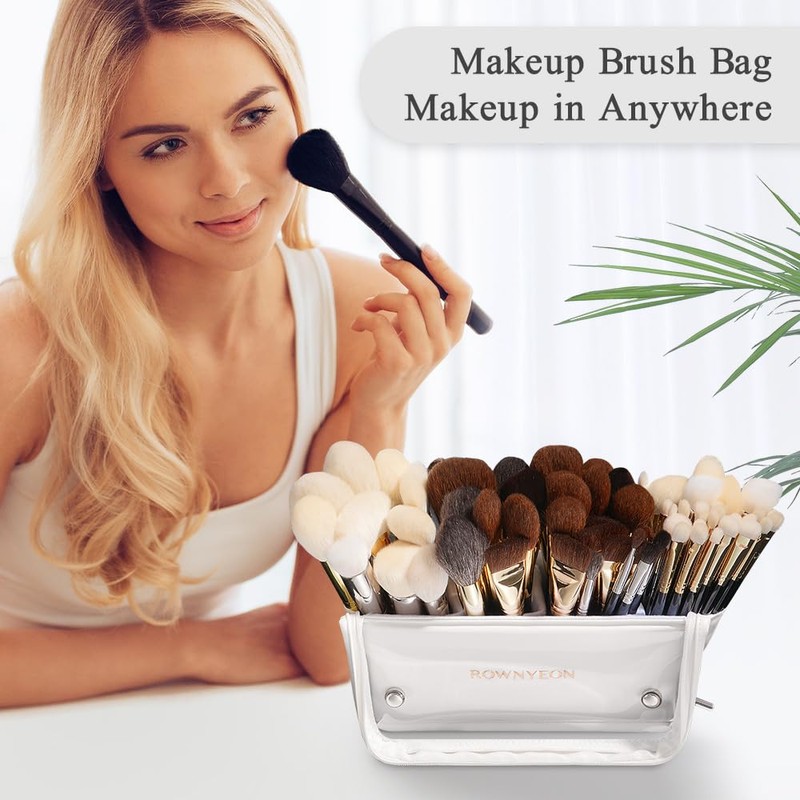 ROWNYEON Clear Makeup Case Toiletry Bag Multipurpose Travel Makeup Train