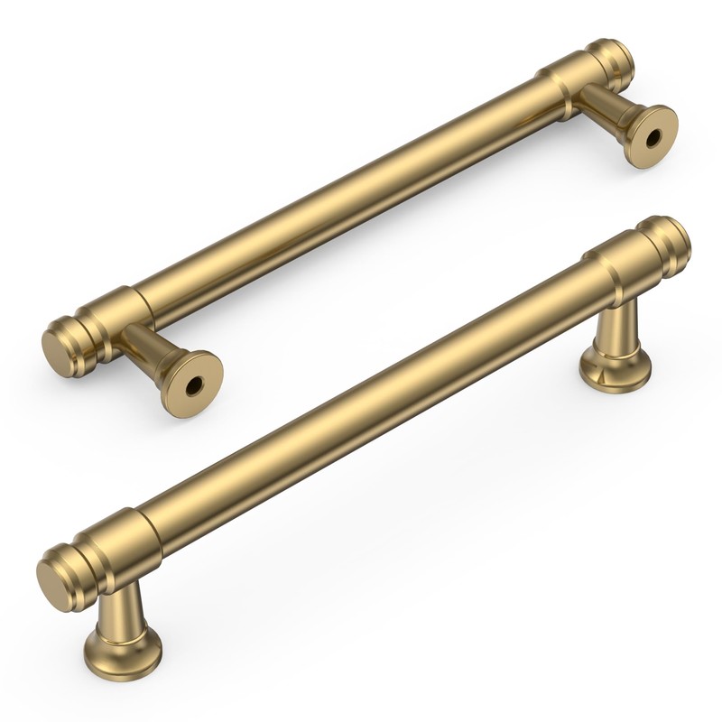 Amerdeco 10 Pack Champagne Bronze Cabinet Pulls 5 Inch(128mm) Hole