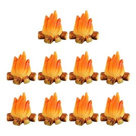 Toyvian 10Pcs Miniature Campfire Dollhouse Fire Ornament Decor Model Fire Model Handicraft Fake Fire Kids Pretend Toy Resin Bonfire Model Miniature Decoration