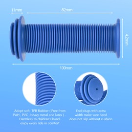 URAQT Bike Handlebar Grips, Solid Color Children's Bike Handlebars, Soft Non-Slip Bicycle Handle Grip, Rubber Handle Cover Universal Kids Bike Grips for Boys and Girls Kids Bikes(Blue)