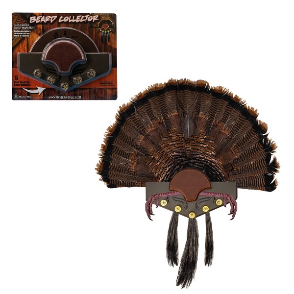 Mountain Mike's - Beard Collector Turkey Mounting Kit - DIY Hunting Display Kit - Displays Turkey Fan, Feet, and 5 Beards - Fits Any Size Turkey Tail