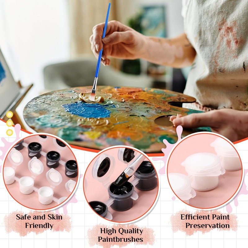 Nuanchu 140 Pcs Mini Acrylic Paint Set for Kids Washable