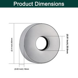 BathAce Shower Arm Flange, Stainless Steel Replacement Wall Split Flange/Escutcheon Plate Floor for Universal Standard Shower Head Arm Pipe (Round-Non Split-2 Packs, Chrome Finish)