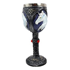 Ebros Vial Of Everlasting Life Rare White Unicorn Wine Chalice Alcoholic Beverage Drink Goblet Cup 7.5"H Ancient Mystical Mythical Legendary Animal Unicorns Unicornio Celtic Tribal Tattoo Knotwork Art