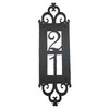 Spanish Mediterranean Custom Hammered Vertical Wrought Iron Address Plaque APV12