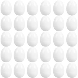 GCQJOQ Plastic Easter Eggs for Holiday Decorations and Celebrations, White (30)