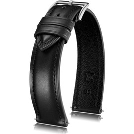 Getalia Luxurious leather Watch Band, Top Grain Genuine Leather Vintage Oil Wax, 18mm 19mm 20mm 21mm 22mm Quick Release Replacement Retro Straps for Men and Women, Thick & Soft (Black Width:18mm)
