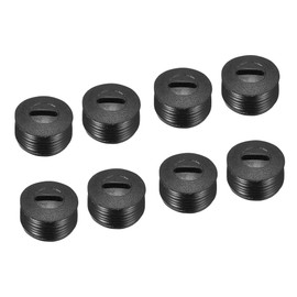 sourcing map Carbon Brush Holder Cap Motor Electric Brush Plastic Cover Thread Black 15mm OD 8mm Height, Pack of 10