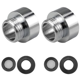 Honatrv Adaptor 1/2 to 3/4 Chrome, Reducer 3/4 Inch Female Thread to 1/2 Inch Male Thread, Reducer Double Nipple for Water Connection, Shower Hoses, Pack of 2