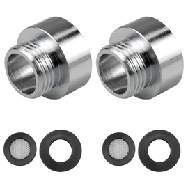 Honatrv Adaptor 1/2 to 3/4 Chrome, Reducer 3/4 Inch Female Thread to 1/2 Inch Male Thread, Reducer Double Nipple for Water Connection, Shower Hoses, Pack of 2